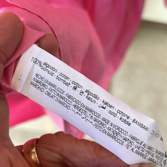 Zara Pink Cotton Poplin Long Sleeve Shirt Min Dress Medium - Picture 9 of 10